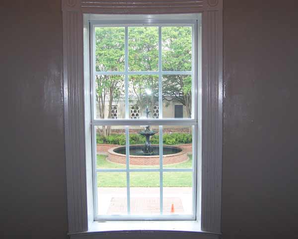 nearly invisible interior view of secondary glazing.